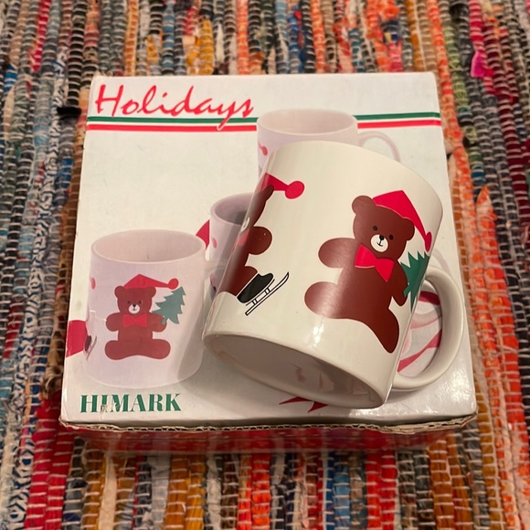 1986 HIMARK “Christmas Bears” Set of 4 Mugs in Original Box - Picture 3 of 7